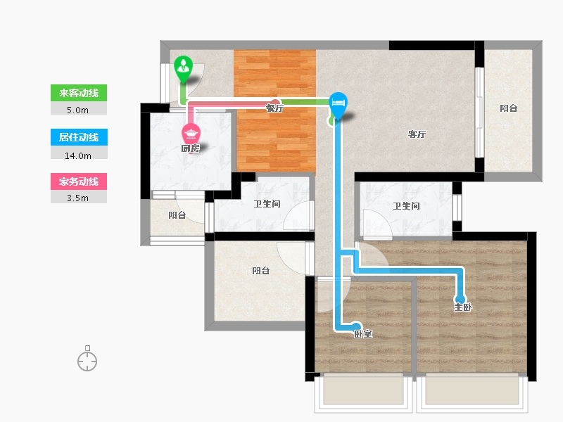 广东省-惠州市-龙光玖榕府-68.36-户型库-动静线