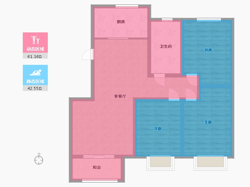 山东省-青岛市-府新苑-92.40-户型库-动静分区