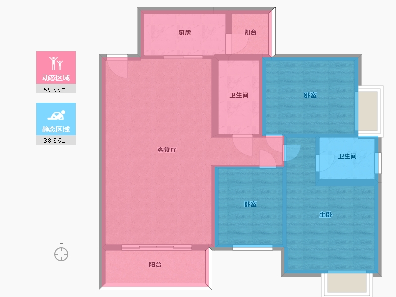 贵州省-安顺市-万象御墅-83.89-户型库-动静分区