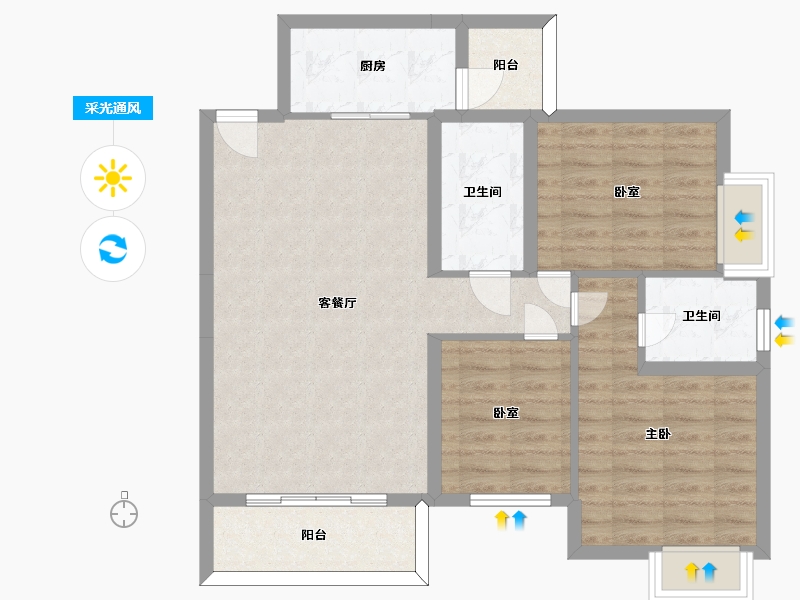 贵州省-安顺市-万象御墅-83.89-户型库-采光通风