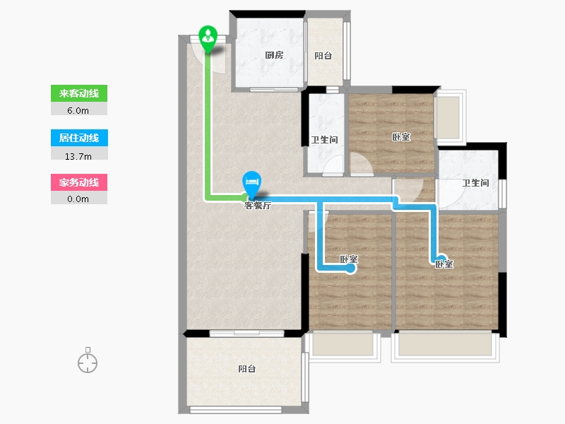 广东省-阳江市-锦峰花园-93.25-户型库-动静线