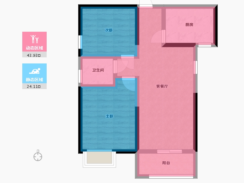 陕西省-西安市-亿润锦悦汇-59.63-户型库-动静分区