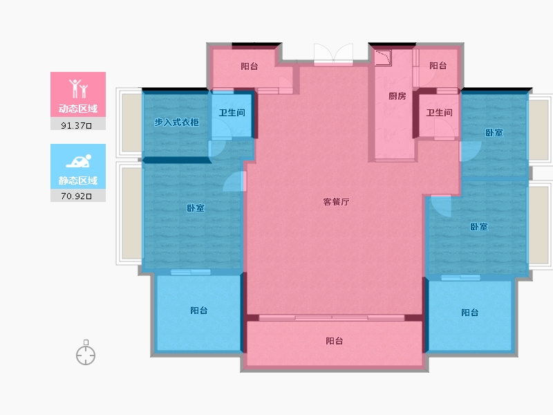 广东省-深圳市-大族云峰二期-146.48-户型库-动静分区