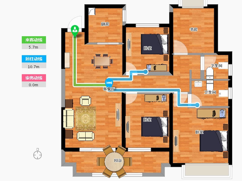 江苏省-宿迁市-华鸿中梁万珑府-104.00-户型库-动静线