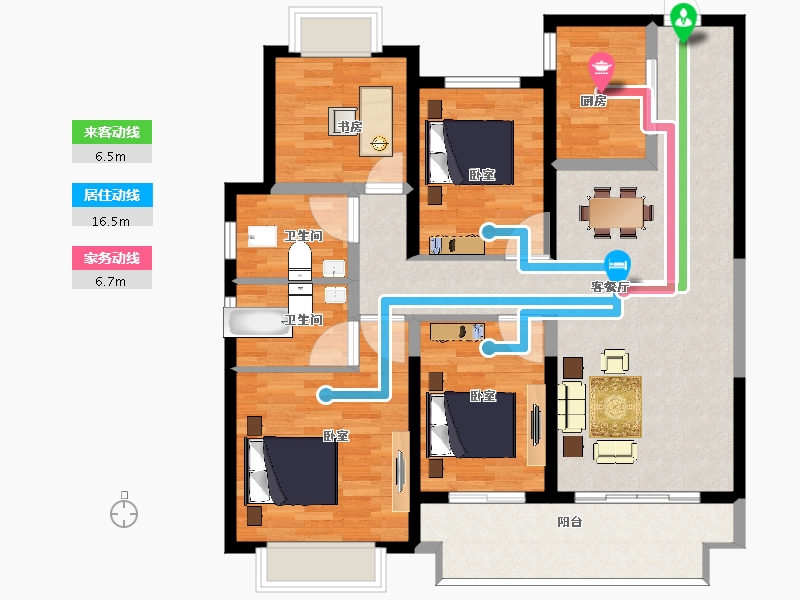 江苏省-宿迁市-都会之光-107.00-户型库-动静线