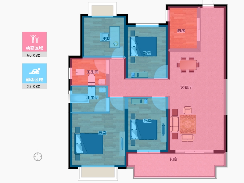 江苏省-宿迁市-都会之光-107.00-户型库-动静分区