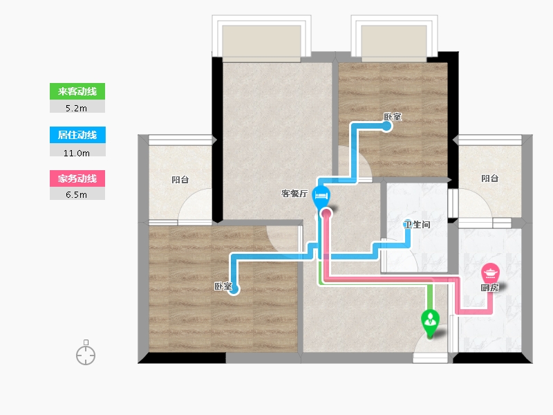 广东省-佛山市-桂南星晴公馆-47.98-户型库-动静线