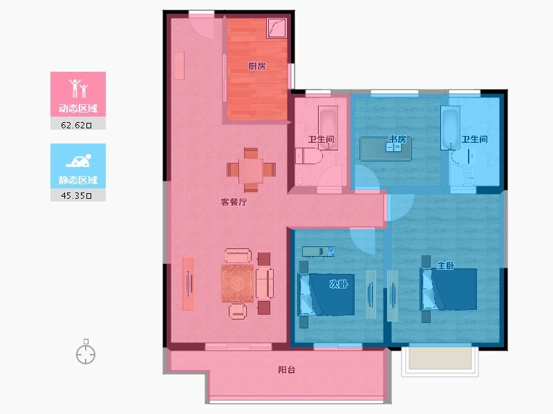 江苏省-宿迁市-都会之光-96.00-户型库-动静分区