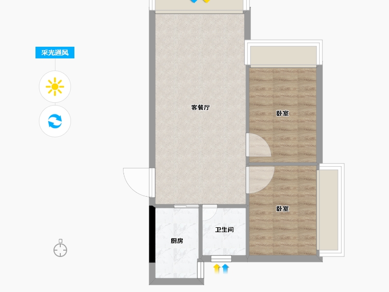 广东省-汕头市-东晖雅居-53.23-户型库-采光通风