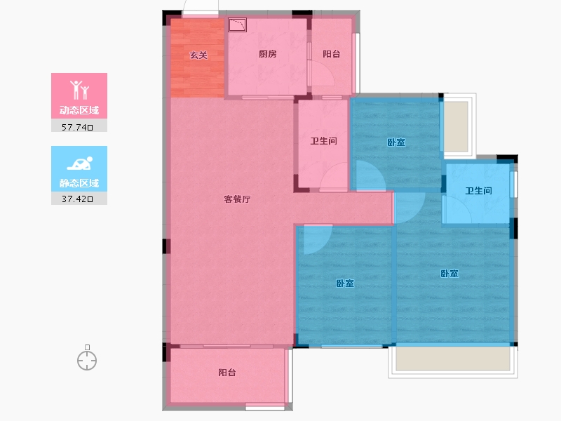 湖南省-邵阳市-隆回碧桂园-86.43-户型库-动静分区