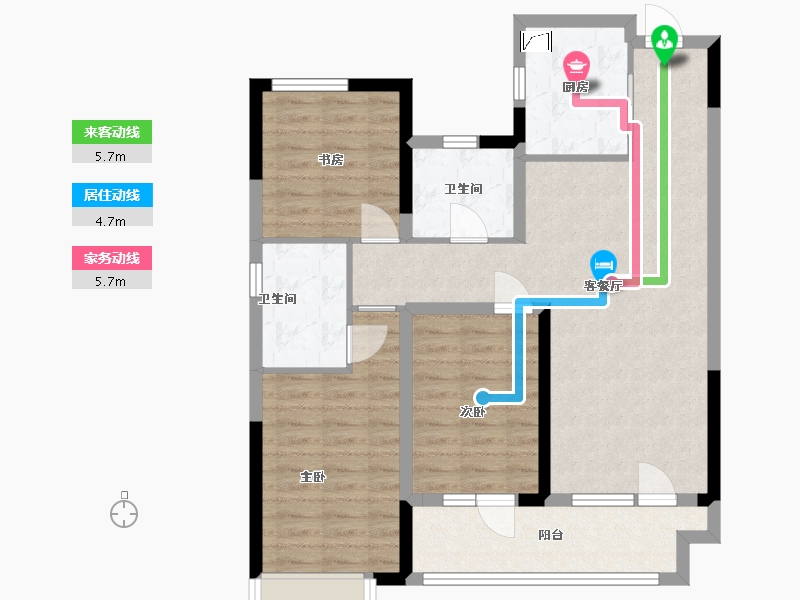 山东省-青岛市-世博城逸海-88.00-户型库-动静线