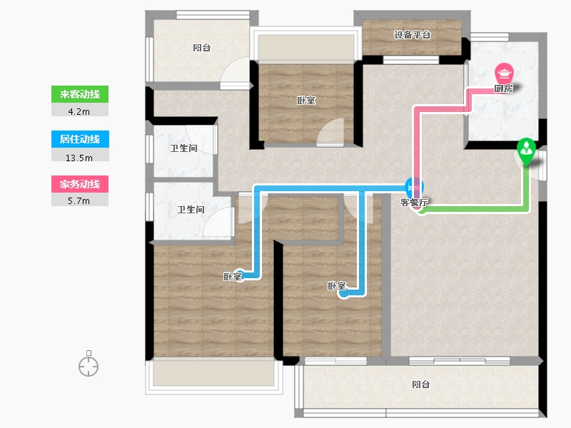 湖南省-衡阳市-中梁·壹号院-104.47-户型库-动静线