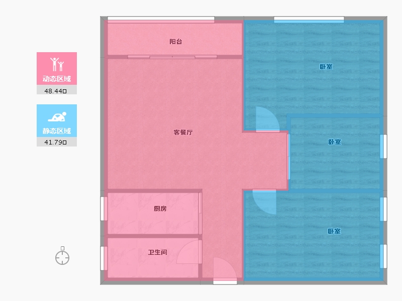 广东省-东莞市-华南茶叶创意园菁英时代-83.00-户型库-动静分区