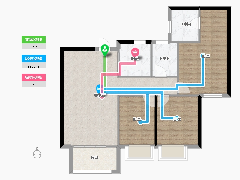 广东省-东莞市-石排国际公馆-79.06-户型库-动静线