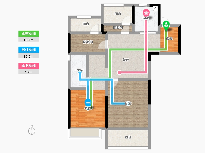 湖南省-衡阳市-奥莱·祥生府-86.44-户型库-动静线