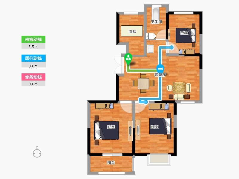 江苏省-宿迁市-格林上郡御苑-86.00-户型库-动静线