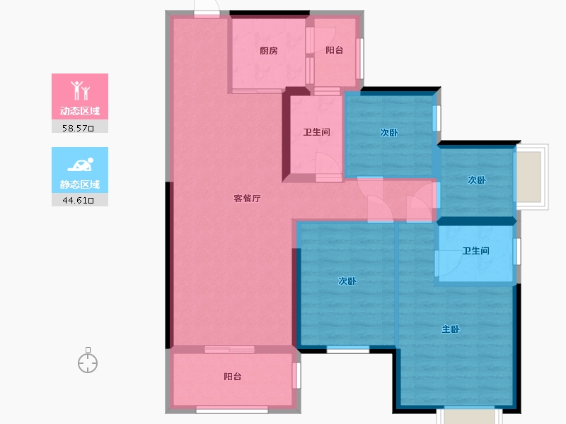 湖南省-长沙市-保利大都汇-91.85-户型库-动静分区