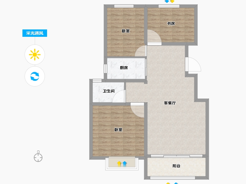 山东省-淄博市-美力理想城-91.02-户型库-采光通风