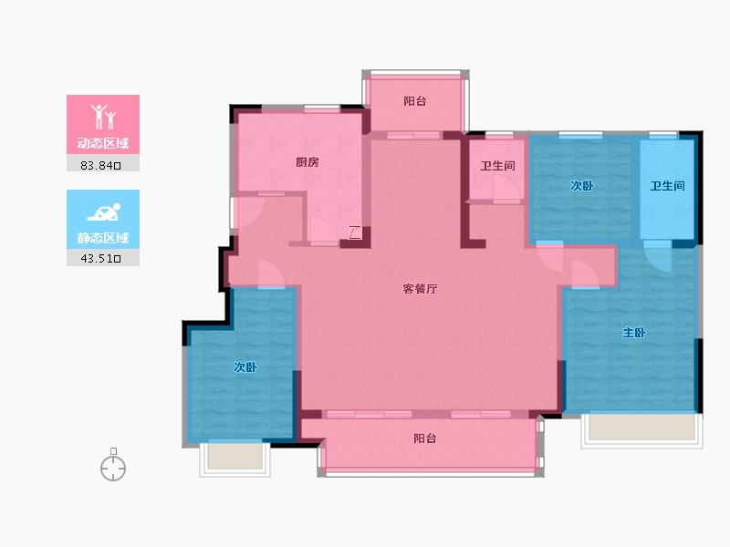 江苏省-无锡市-保利融侨时光印象-113.66-户型库-动静分区