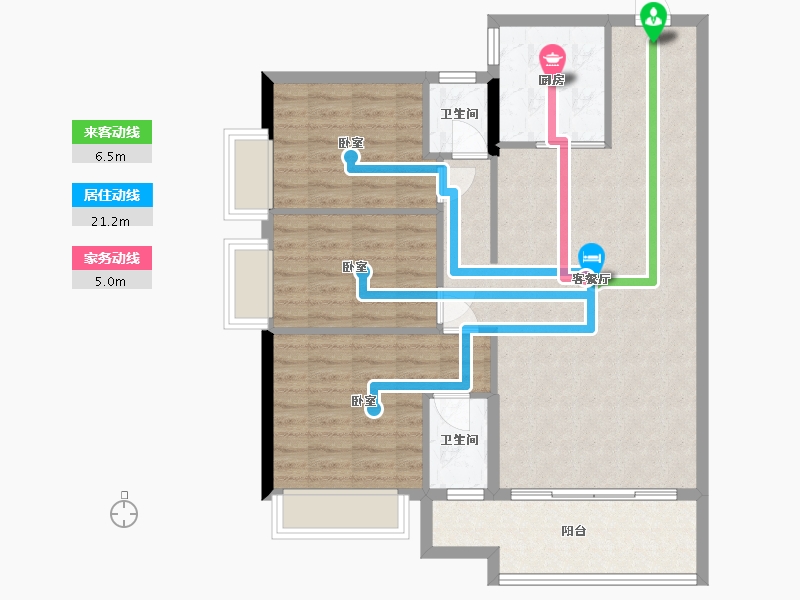 广东省-梅州市-龙腾一品-93.76-户型库-动静线