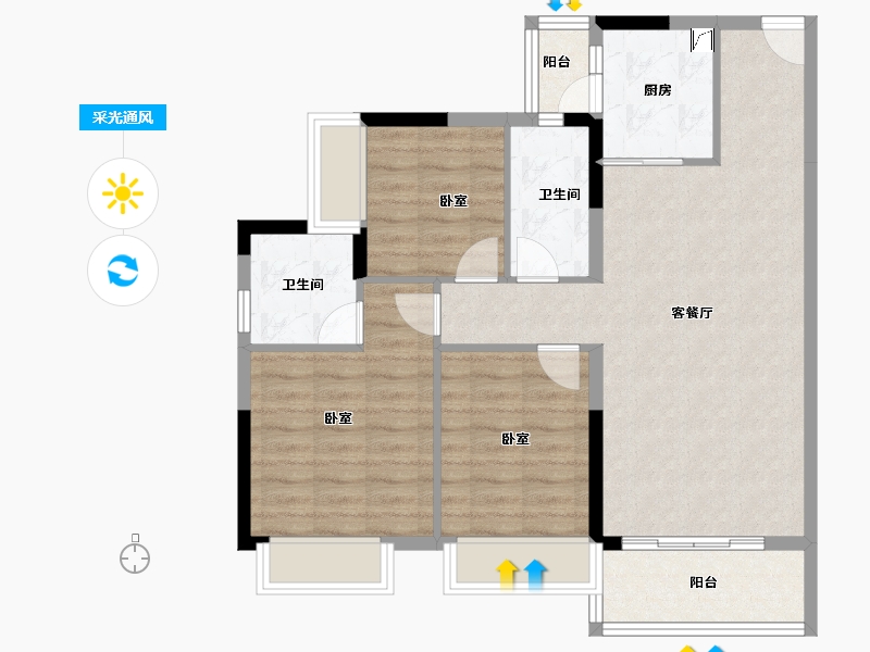 广东省-阳江市-文华峯境-85.06-户型库-采光通风