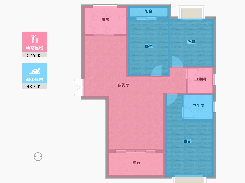 湖南省-衡阳市-金星·湘江雅院-96.42-户型库-动静分区