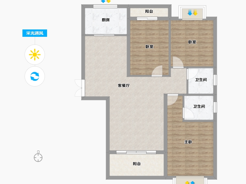 湖南省-衡阳市-金星·湘江雅院-96.42-户型库-采光通风