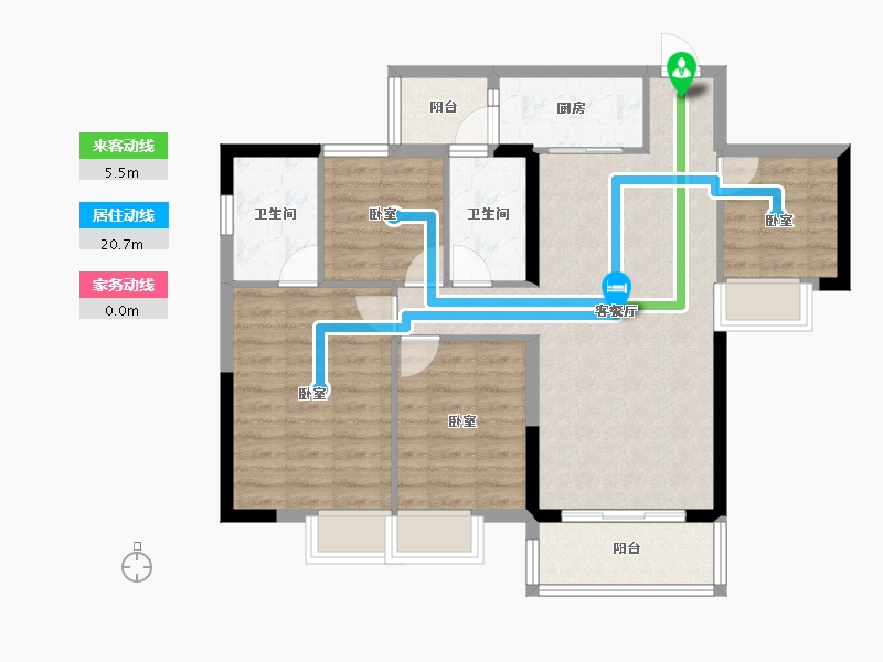 广东省-佛山市-桂南星晴公馆-87.06-户型库-动静线