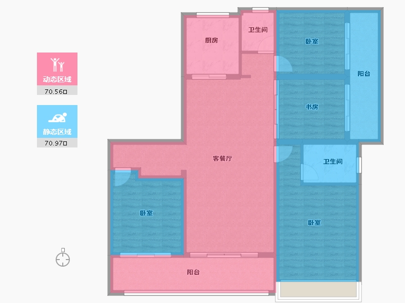 山东省-淄博市-金科集美嘉悦-128.00-户型库-动静分区