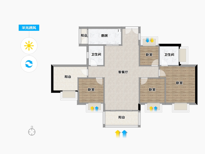 广东省-东莞市-星河时代-108.86-户型库-采光通风