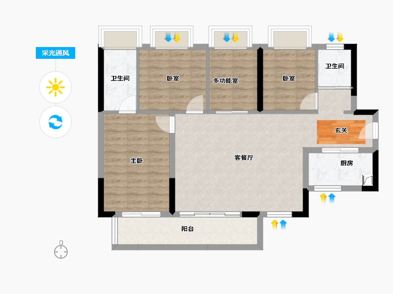 广东省-佛山市-高明碧桂园峰会-90.46-户型库-采光通风