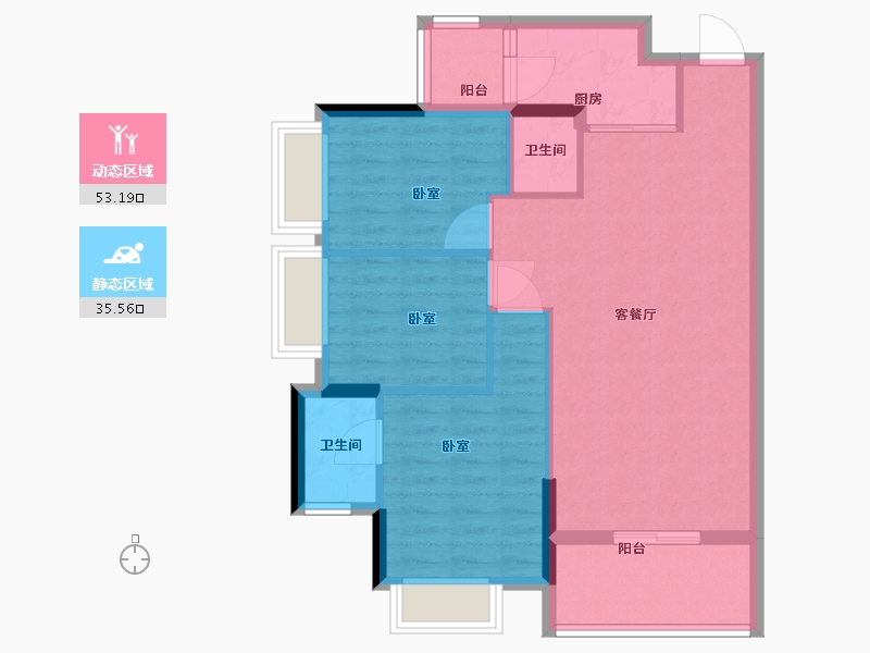 广东省-梅州市-兴宁胜雄花园-79.89-户型库-动静分区