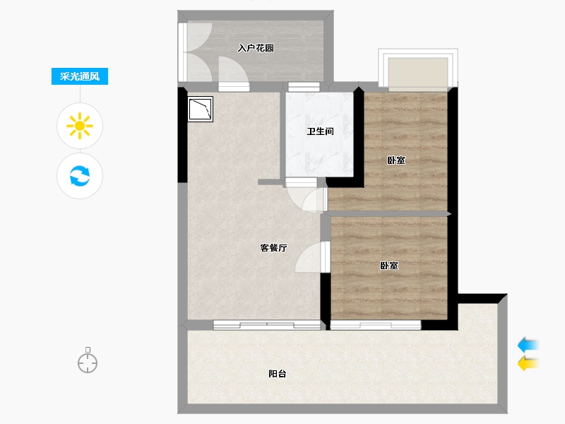 广东省-深圳市-保利金町湾-57.69-户型库-采光通风