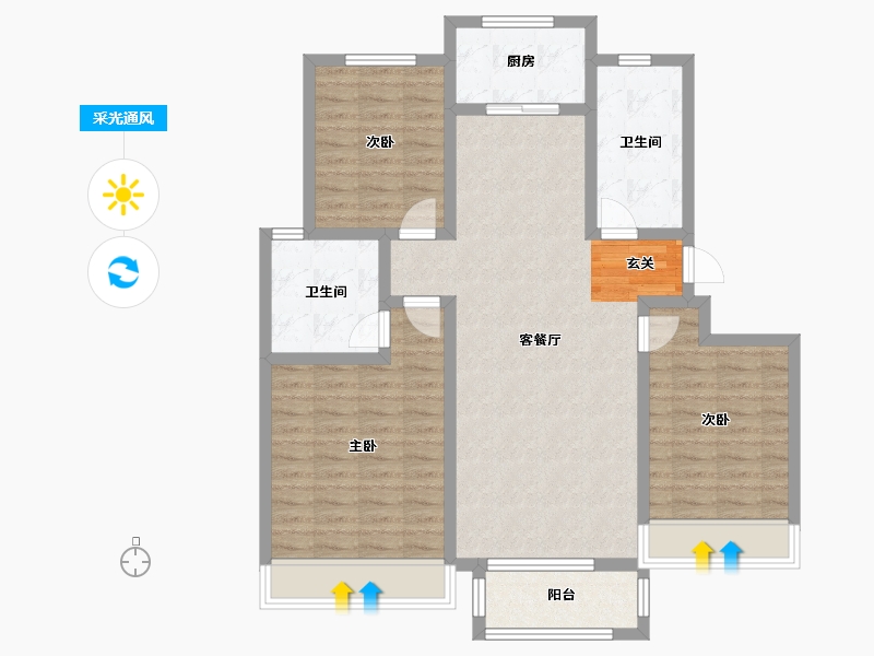 河南省-平顶山市-春禾御香山-100.35-户型库-采光通风