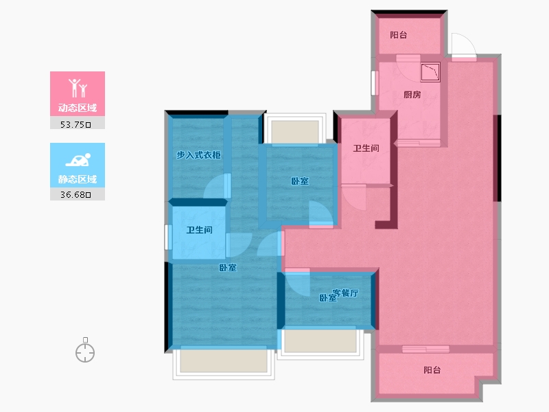 广东省-深圳市-大族云峰二期-77.54-户型库-动静分区