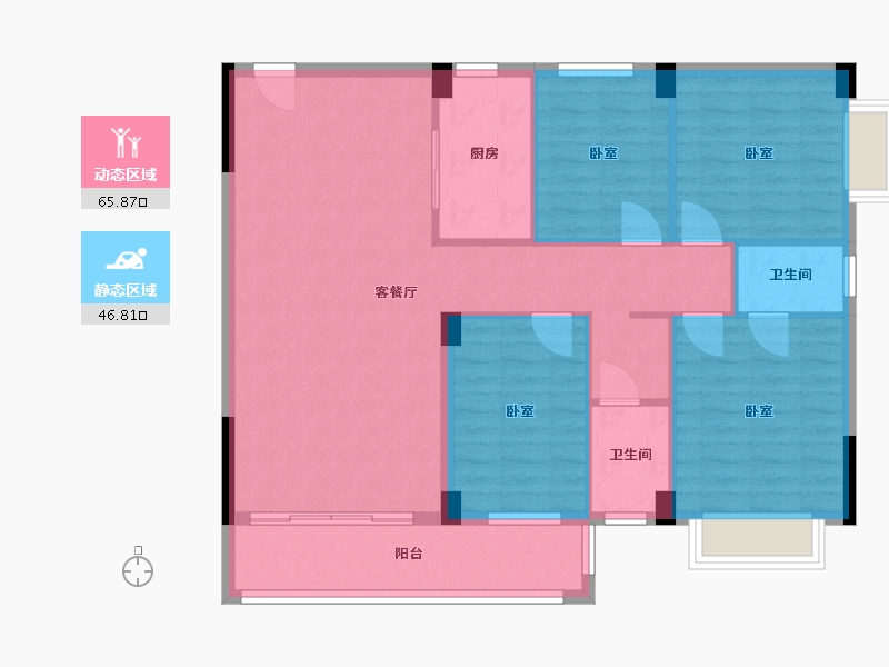 广东省-梅州市-江山帝景-102.05-户型库-动静分区