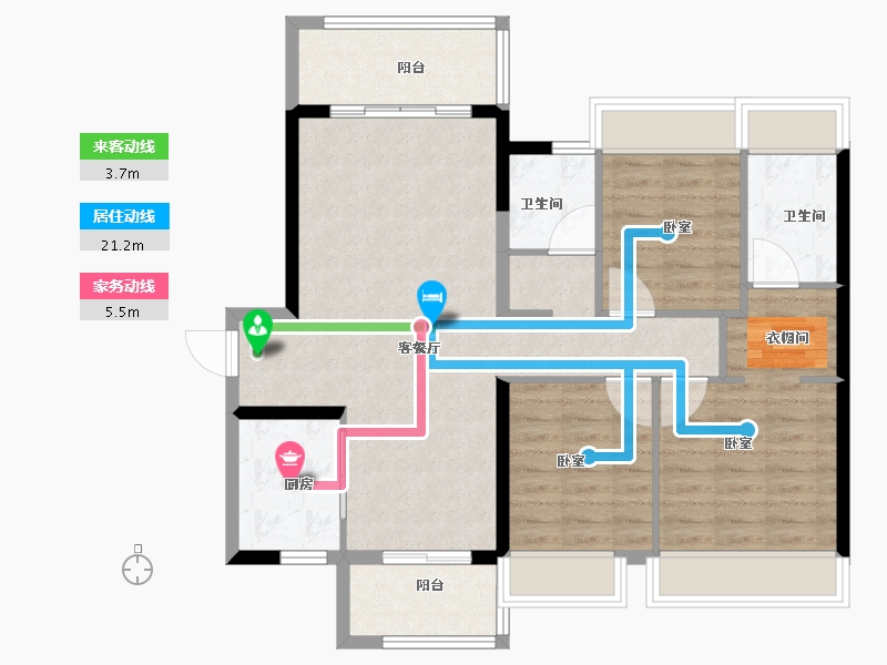 广东省-阳江市-美的·未来中心-91.00-户型库-动静线