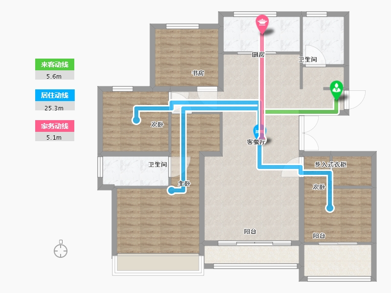 山东省-泰安市-新兴御蓝山-122.41-户型库-动静线