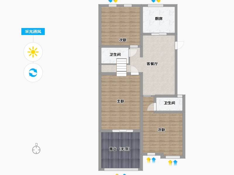 山东省-泰安市-泰和·清月湖-106.80-户型库-采光通风