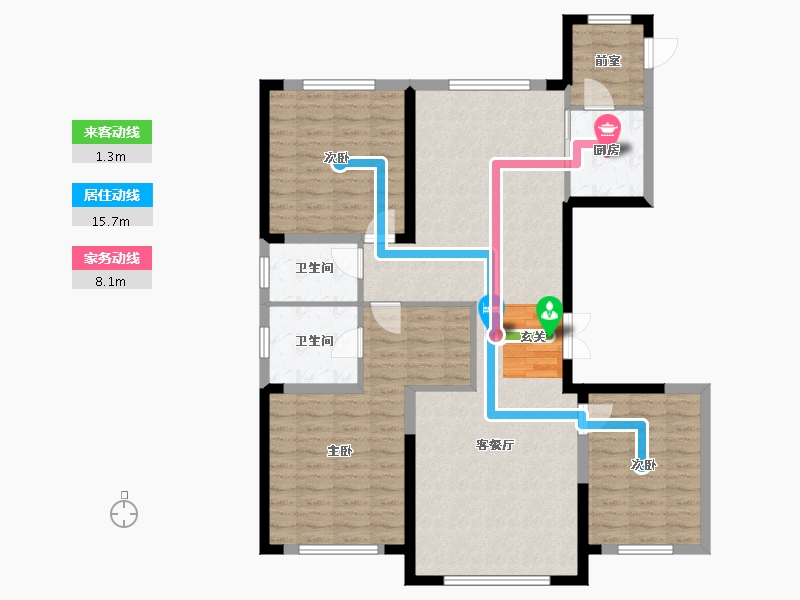 吉林省-长春市-吉大文昌路55號院-112.59-户型库-动静线