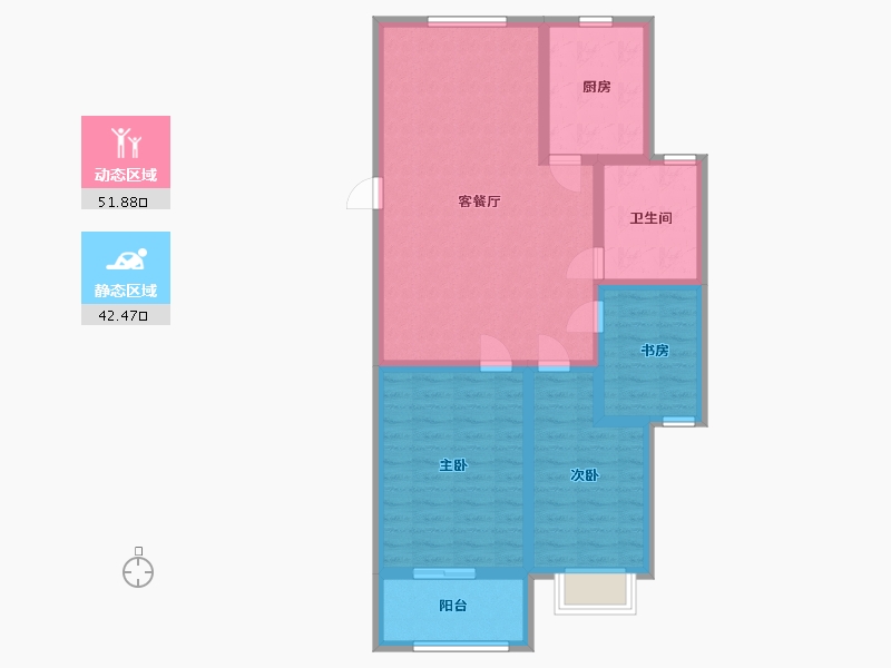 山东省-泰安市-博文盛世-84.00-户型库-动静分区