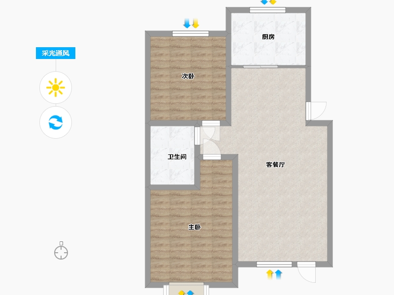 山东省-泰安市-嘉和新城-81.60-户型库-采光通风