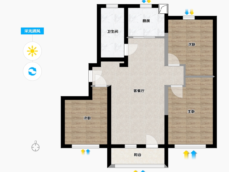 山东省-烟台市-中节能聚创新城-77.00-户型库-采光通风