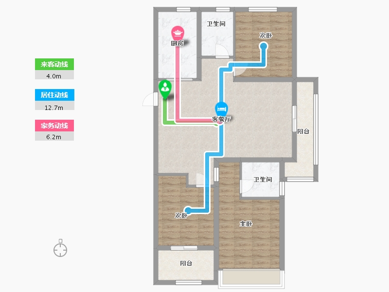 山东省-泰安市-新兴御蓝山-95.20-户型库-动静线