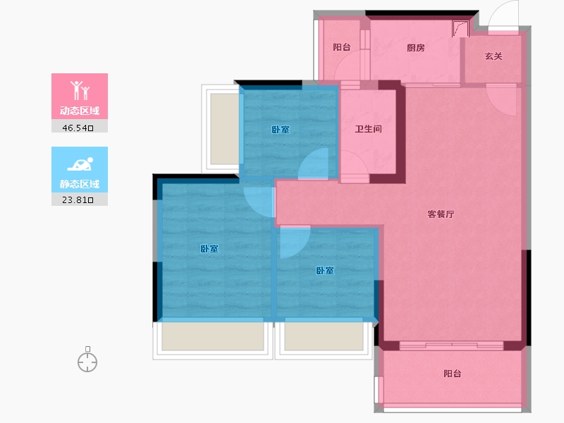 广东省-惠州市-星悦花园-62.26-户型库-动静分区