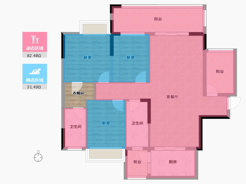 广东省-阳江市-宏强时代-105.78-户型库-动静分区