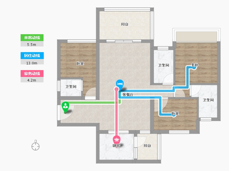 广东省-肇庆市-嘉湖金沙湾-84.00-户型库-动静线