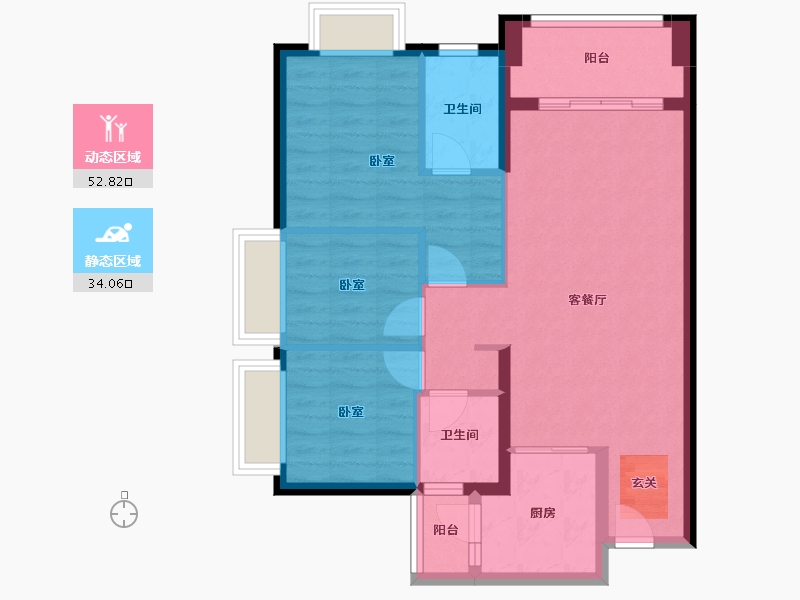 广东省-惠州市-当代MOMΛ上品湾-77.39-户型库-动静分区