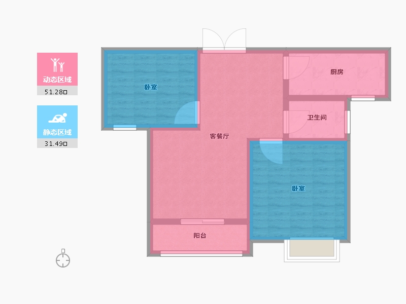 山东省-济宁市-大顺花园-74.01-户型库-动静分区