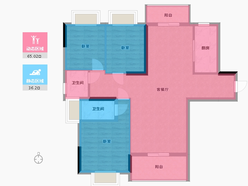 广东省-梅州市-君廷汇-91.32-户型库-动静分区